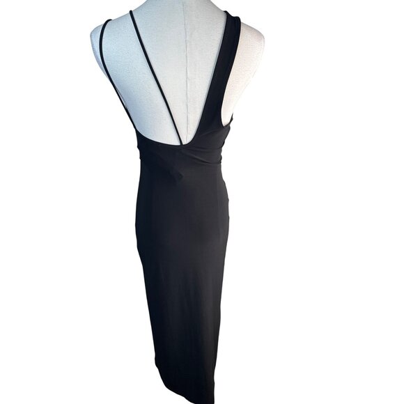 ZARA NWT Black Medium Midi Dress With Built-In Cups & Spaghetti Straps - Picture 2 of 16
